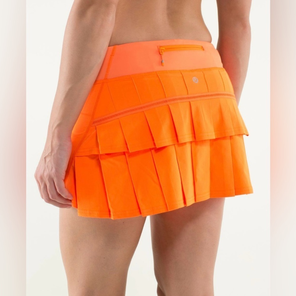 Y2K Lululemon Run Pace Setter Skirt Golf Tennis Pizzaz Orange Sz 6 Rare Retired
